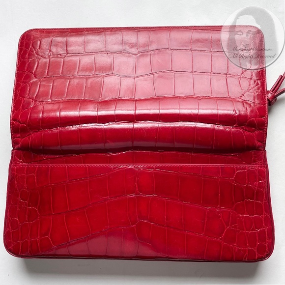 Coach Alligator Clutch Bag #8389 Italy Limited Edition Red Genuine Alligator HTF - Picture 10 of 13
